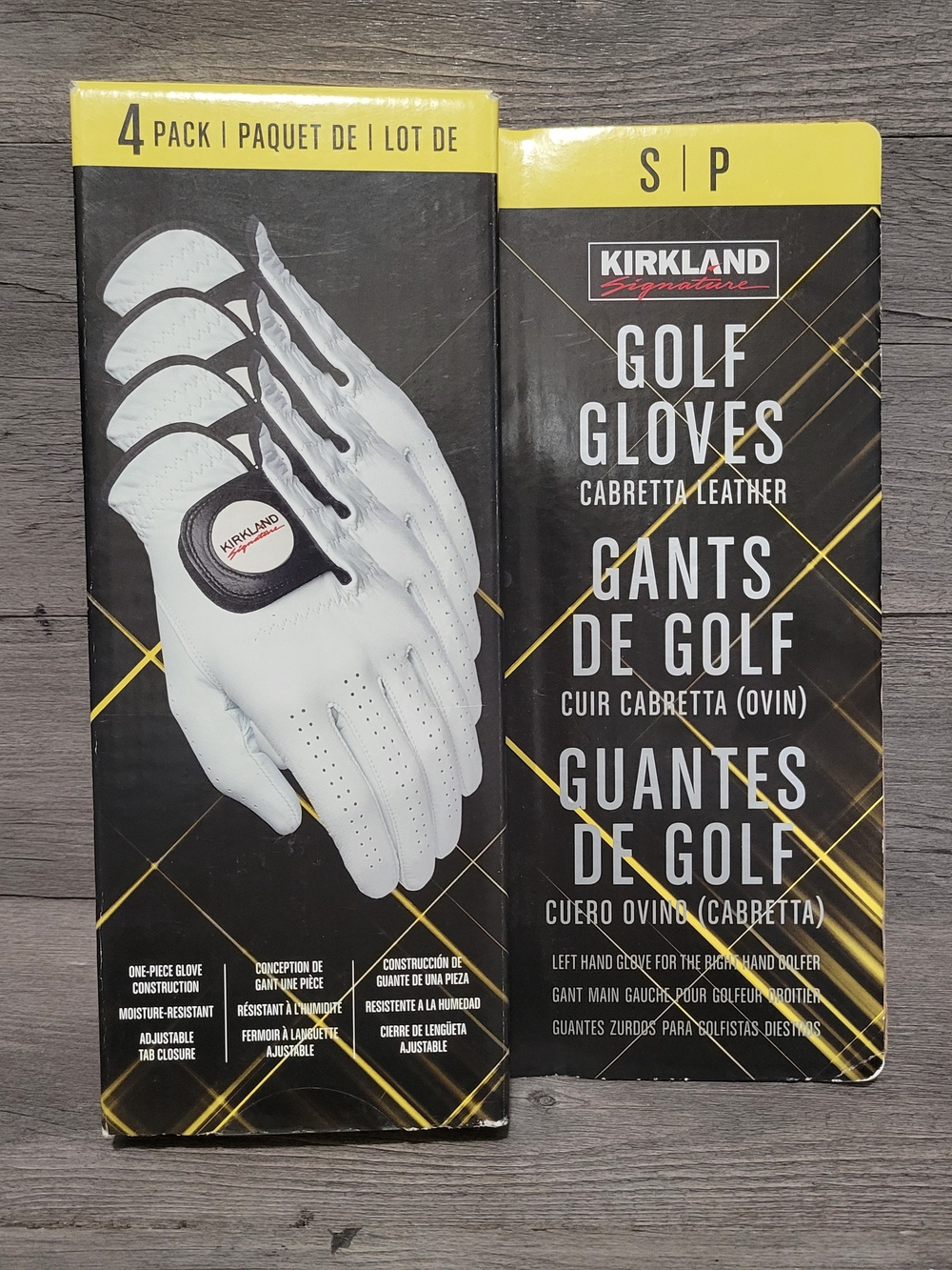Kirkland Signature Cabretta Leather Golf Gloves 4-pack S SMALL white